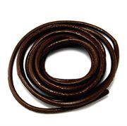 Lædersnor. Chokolade brun. 3 mm